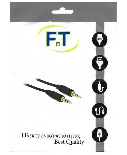 FTT16-015 Gold ΚΑΛΩΔΙΩΣΗ 3.5mm STEREO ΑΡΣΕΝΙΚΟ - 3.5mm STEREO ΑΡΣΕΝΙΚΟ 1.5m