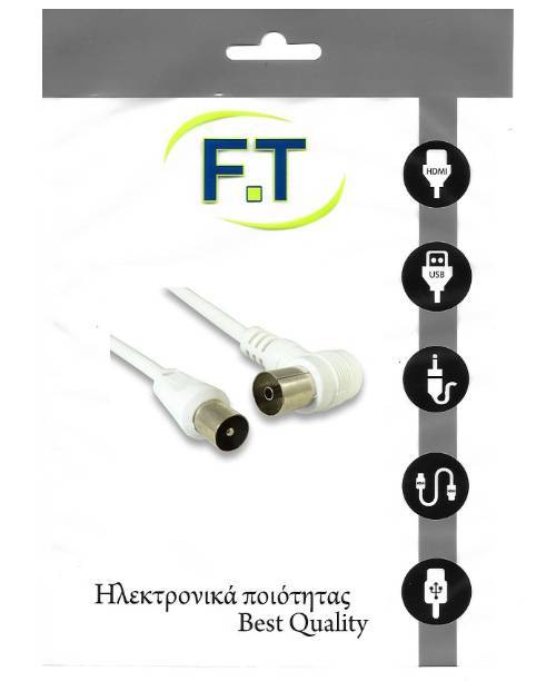 FTT16-210 WHITE Καλωδίωση TV-VIDEO Αρσ-Γωνιακό Θηλ RF 3c2v 1.5M