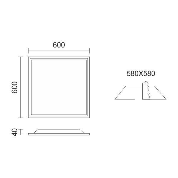 ΧΩΝΕΥΤO ΠΑΝΕΛ ΟΡΟΦΗΣ BACKLIT LED 40W 4000K