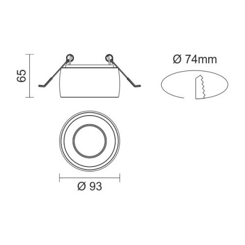 ΧΩΝΕΥΤΟ ΓΥΨΙΝΟ ΟΡΟΦΗΣ GU10 10W