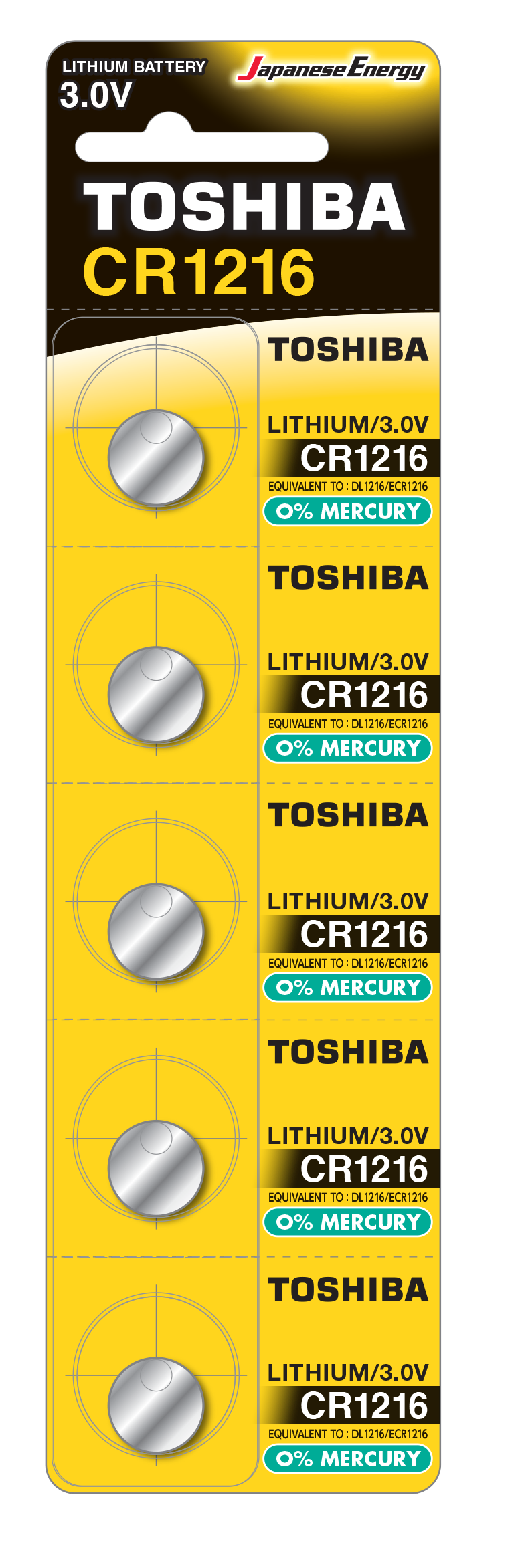 Toshiba CR1216 (blister 5 pcs) - CR1216 PW BP-5N