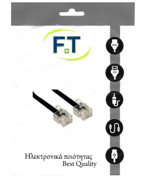 FTT16-306 BLACK Τηλεφωνική καλωδίωση 1m